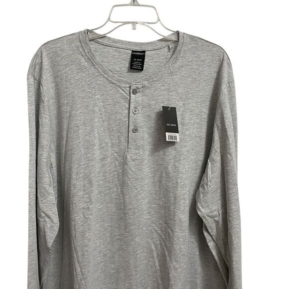 NWT Livergy Long Sleeves Henley Shirt Men's Size XXL Grey Pullover Casual Soft - Picture 2 of 13